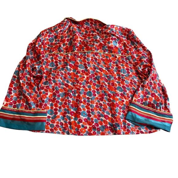 Free People Size L Pillow Talk Satin Pajama Set Red Poppy Floral Print Silky New - Picture 11 of 13
